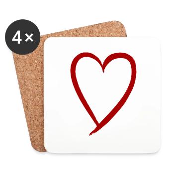 Red Heart - Coasters (set of 4) - white - Front