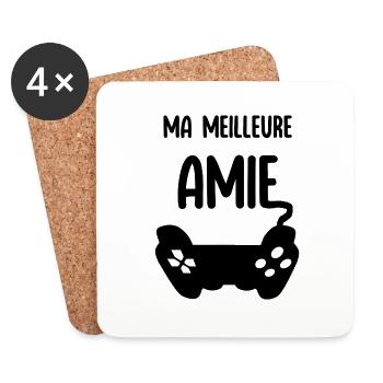 ma manette de jeu meilleure amie cadeau - Dessous de verre (lot de 4) - blanc - Devant