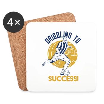 Dribbling To Success! Retro Cool Football Designs - Coasters (set of 4) - white - Front