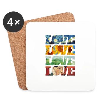 Love T-Shirt - Coasters (set of 4) - white - Front