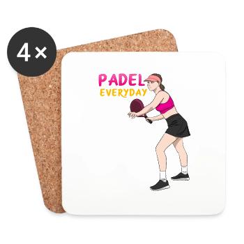 Padel Paddel Schläger Tennis Sport I Geschenk - Untersetzer (4er-Set) - Weiß - Vorne