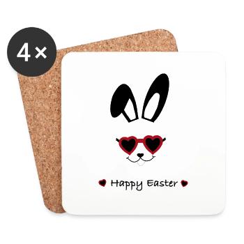 Happy Easter - Untersetzer (4er-Set) - Weiß - Vorne
