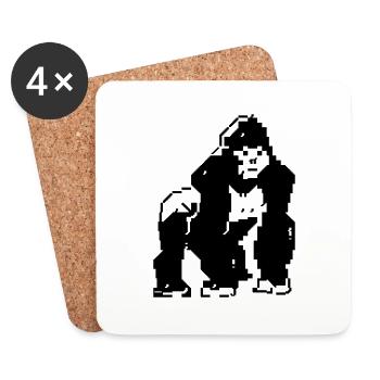 PETSCII gorilla - Coasters (set of 4) - white - Front
