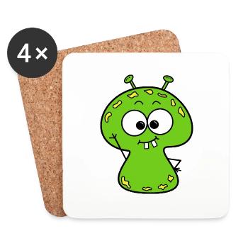 Monstre - Dessous de verre (lot de 4) - blanc - Devant