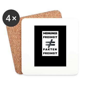 Meinungsfreiheit nicht Faktenfreiheit 3 - Untersetzer (4er-Set) - Weiß - Vorne