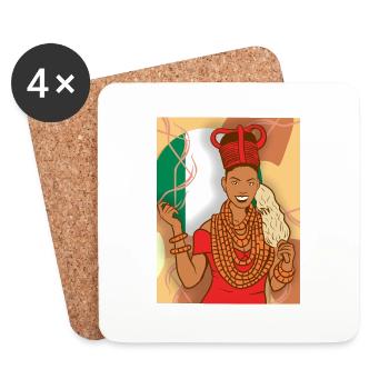 Nigéria Nigérian Afrique Flag Fierté I Cadeau - Dessous de verre (lot de 4) - blanc - Devant