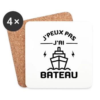 j'peux pas j'ai bateau - Dessous de verre (lot de 4) - blanc - Devant