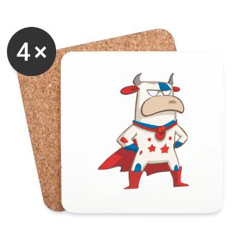 The Super Cow - Coasters (set of 4) - white - Front