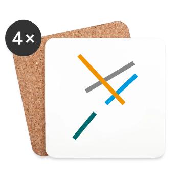 Minimal stripe design - Coasters (set of 4) - white - Front
