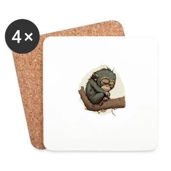 Même pas fatigué - Dessous de verre (lot de 4) - blanc - Devant