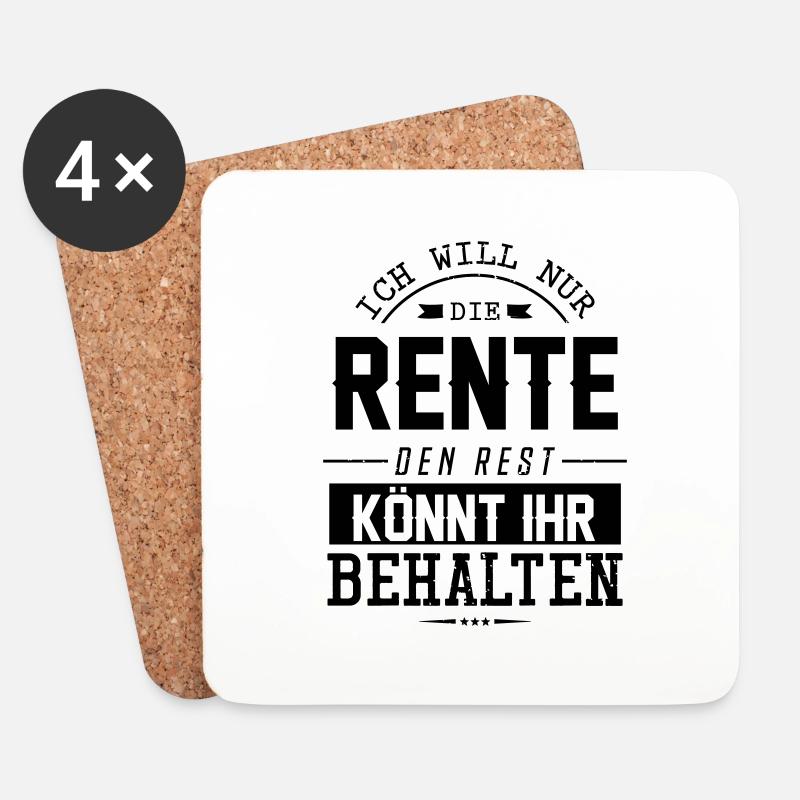 rente spruch - Untersetzer (4er-Set) - Weiß