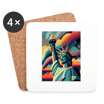 Liberty Colorful Art - Coasters (set of 4) - white - Front