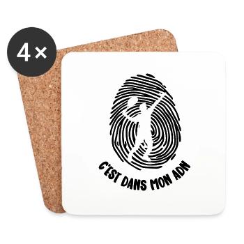 mon adn - Dessous de verre (lot de 4) - blanc - Devant