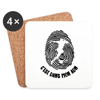 mon adn - Dessous de verre (lot de 4) - blanc - Devant