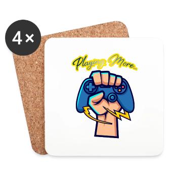 Playing more… - Coasters (set of 4) - white - Front
