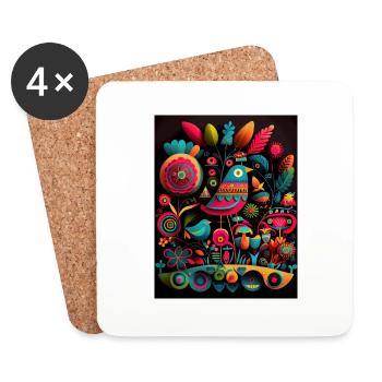 Bird Festival - Coasters (set of 4) - white - Front