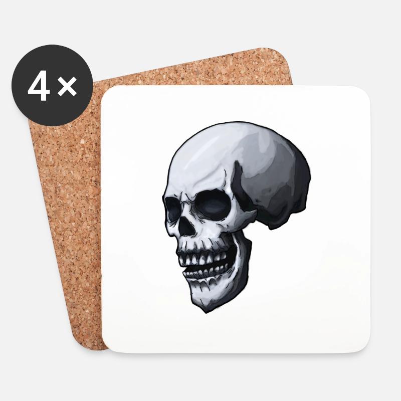 Skull - Coasters (set of 4) - white
