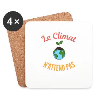 Le climat n'attend pas - Dessous de verre (lot de 4) - blanc - Devant