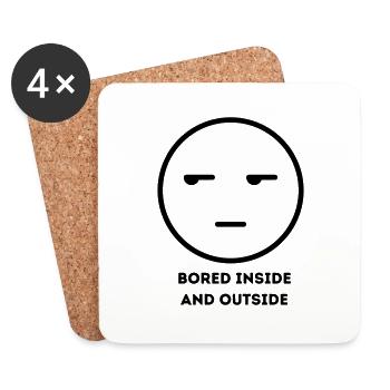 Bored inside and outside FACE2 - Untersetzer (4er-Set) - Weiß - Vorne