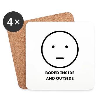 Bored inside and outside FACE - Untersetzer (4er-Set) - Weiß - Vorne