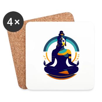Yoga - Dessous de verre (lot de 4) - blanc - Devant