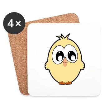 Poussin - Dessous de verre (lot de 4) - blanc - Devant