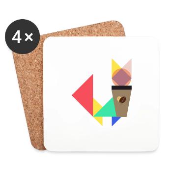Katmetric Coffee lover - Coasters (set of 4) - white - Front