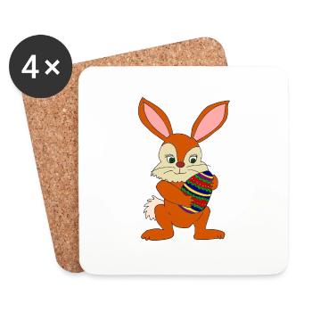 osterhase - Untersetzer (4er-Set) - Weiß - Vorne