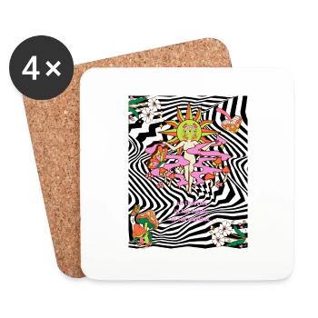 Psychedelic trip - Coasters (set of 4) - white - Front
