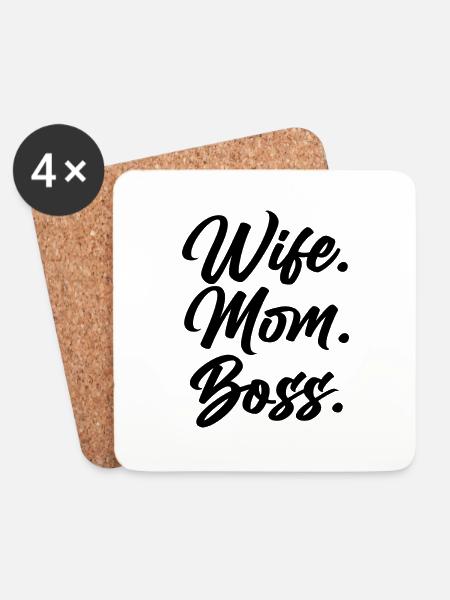 Lustiges Mutter Geschenk Mom Muttertag - Untersetzer (4er-Set) - Weiß