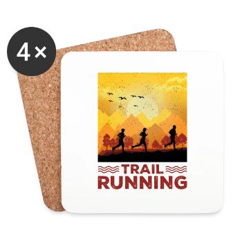 Trail Runner Running Jogging Jogger I Gift - Dessous de verre (lot de 4) - blanc - Devant