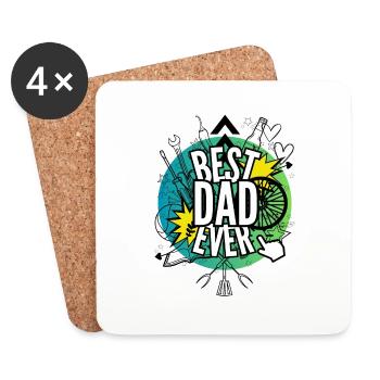 Best dad ever - Dessous de verre (lot de 4) - blanc - Devant