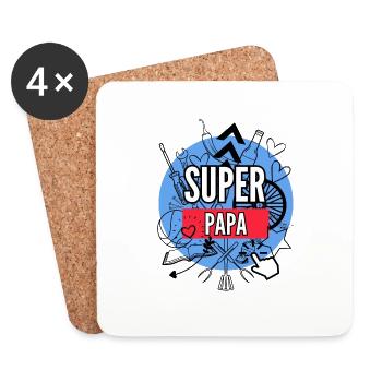 Superdad - Untersetzer (4er-Set) - Weiß - Vorne