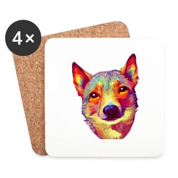 Propriétaire de chien Chien de berger Chien Propriétaire de chien - Dessous de verre (lot de 4) - blanc - Devant