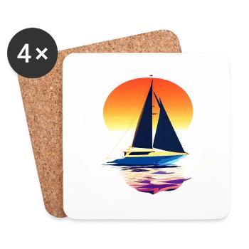 Sailing Sailing Sailboat Sailing Ship Sailors - Coasters (set of 4) - white - Front