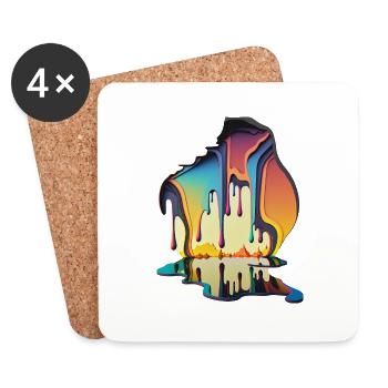DRIPPY - Dessous de verre (lot de 4) - blanc - Devant