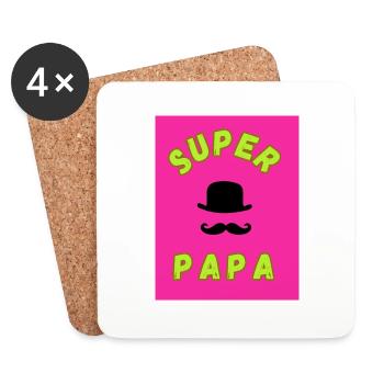 GREAT DAD. DAD. HAPPY BIRTHDAY DAD. DAD. HUMOR - Coasters (set of 4) - white - Front