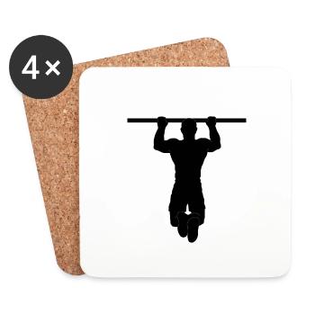 pull up - Pull-up - Calisthenics sport - Coasters (set of 4) - white - Front