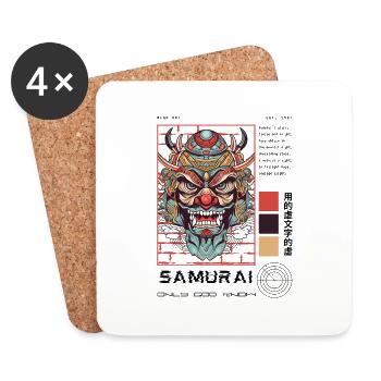 Samurai Only God Know - Coasters (set of 4) - white - Front
