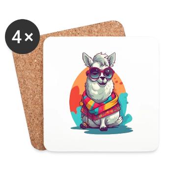 Cool llama. - Coasters (set of 4) - white - Front
