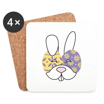 Hase - Untersetzer (4er-Set) - Weiß - Vorne