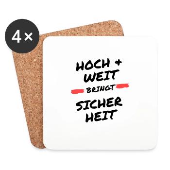 "hoch weit Schriftzug" - Untersetzer (4er-Set) - Weiß - Vorne