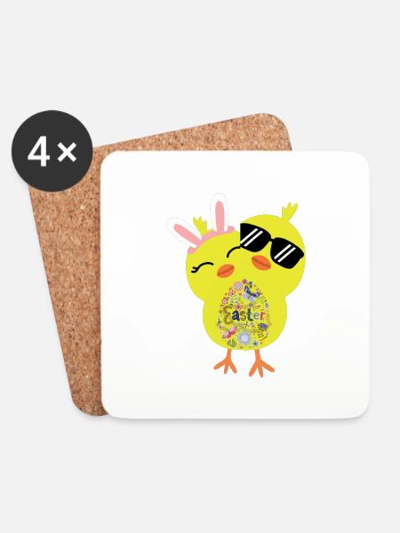 Happy Easter - Coasters (set of 4) - white