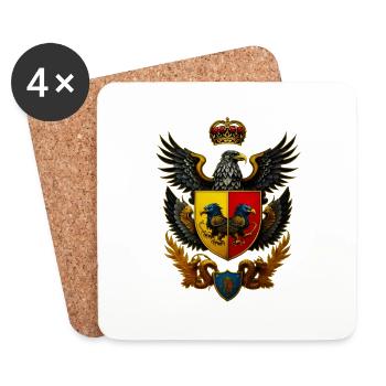 Wappen mit Adler - Untersetzer (4er-Set) - Weiß - Vorne