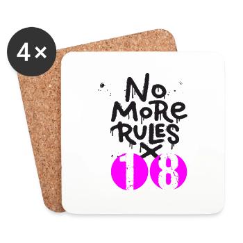 18 Geburtstag no more rules - Coasters (set of 4) - white - Front