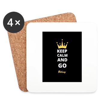 Keep Calm And Go Biking T-Shirt - Coasters (set of 4) - white - Front