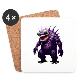 Purple Green Monster - Untersetzer (4er-Set) - Weiß - Vorne