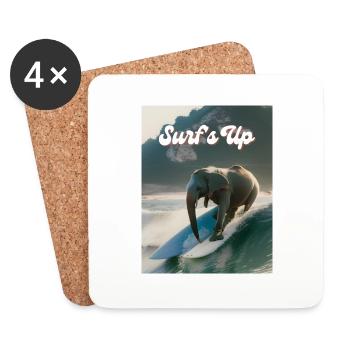 Surfen ist angesagt - Untersetzer (4er-Set) - Weiß - Vorne