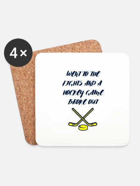 Went to The Fights and a Hockey Game Broke Out - Coasters (set of 4) - white