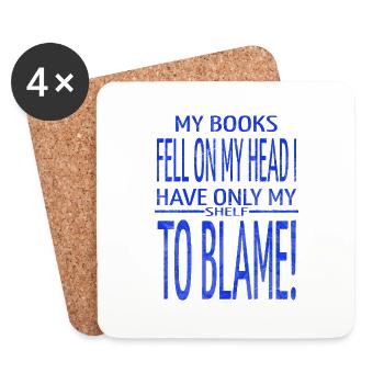 i love books present art love movies sayings book - Untersetzer (4er-Set) - Weiß - Vorne